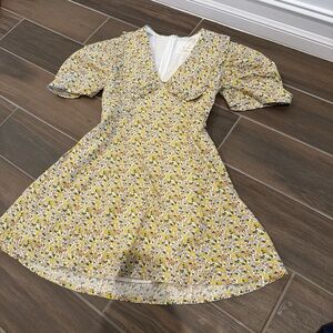 Anthropologie Floral V-Neck Dress